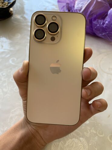 телефоны обмен: IPhone 13 Pro, Колдонулган, 128 ГБ, Desert Titanium, Коргоочу айнек, Каптама, 90 %