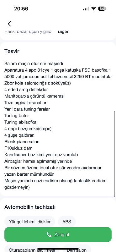 Digər avtomobillər: Satılır: Sedan tipli minik avtomobili - Korpus: 4 qapılı sedan — 15
