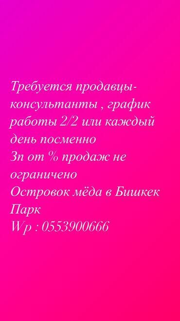 работа в бишкеке продавец консультант: Сатуучу консультант. Бишкек Парк СБ