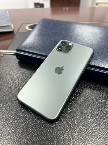 б у телефоны ми: IPhone 11 Pro, Колдонулган, 256 ГБ, Matte Midnight Green, Каптама, 68 %