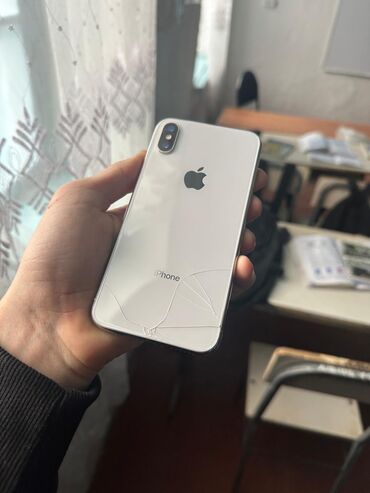 телефон fly две симки: IPhone X, 64 ГБ, Белый, Битый