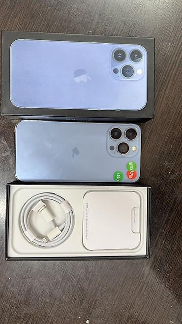 Уюлдук телефондор жана аксессуарлар: IPhone 13 Pro, 256 ГБ, цвет Sierra Blue (модель A2483). Комплектация — 1