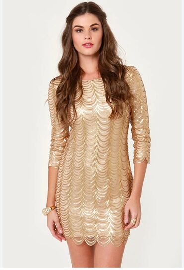 вещи бу купить: Новое платье с пайетками размер м, длина 82см, 35 манат