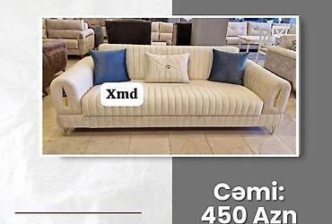 Divanlar: Tek divan – 450 AZN - Müasir dizayn: dərin kapitone tikişlər, qızılı — 26