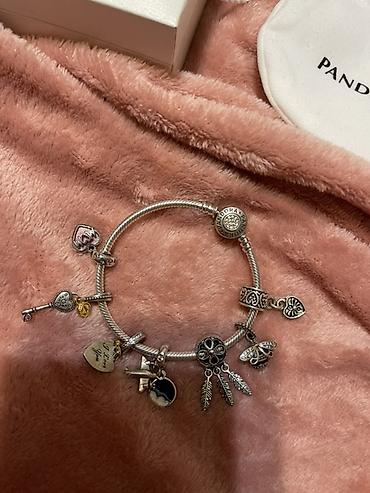pandora оригинал: Браслет Pandora с шармами. - Оригинальный серебряный браслет-основа — 3