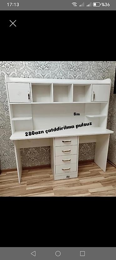 col divar boyalari: Yazı masası – üst rəfli model - Ölçü: 160/160/50 sm (göstərilən — 2