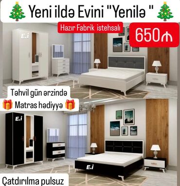 Komodlar: *Yataq dəsti 650Azn💥 ENDİRİM 🎄* ✔️Rəng seçimi var *🎁Matras hədiyyə* ✔️