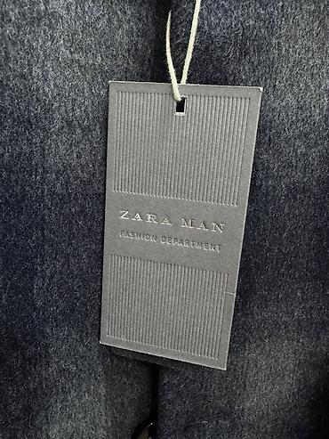 deri kurtkalar kisi ucun: Palto, Zara, XL, rəng - Boz — 4