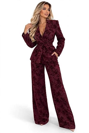 patike a: Ženski set – elegantno odelo sa sakóm i širokim pantalonama - — 1