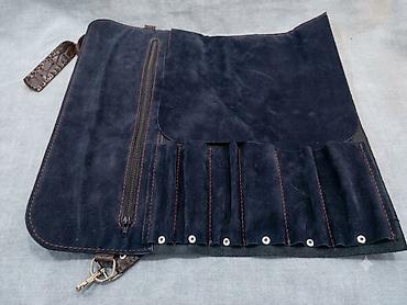 alət cantası: Dəri bıçaq/alat çantası – rulon tipli - Material: qalın, teksturalı — 8