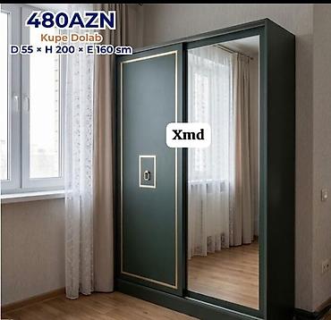 Dolablar: Kupe dolablar – sürüşkən qapılı, funksional və modern dizayn. Ölçü: D — 6