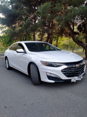 06 satışı: Ağ rəngli Chevrolet Malibu avtomobili. Bu sedan rahat və praktikdir