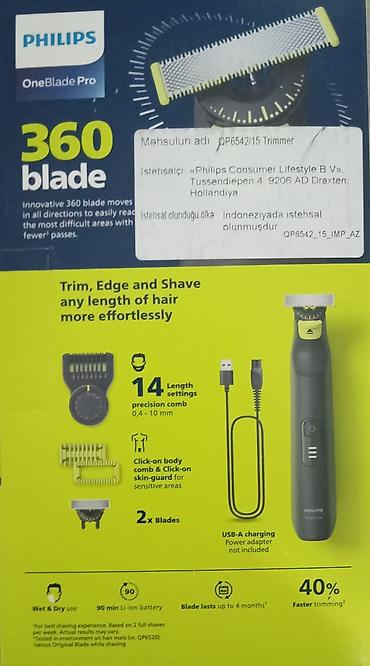 philips epilyator qiymeti: PHILIPS OneBlade Pro QP6542/15 – 360 bıçaqlı üz və bədən üçün — 3