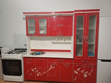 стол трансформер 3 в 1: Ашкана гарнитуру, түсү - Кызыл
