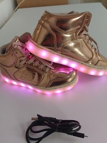 Patike: Svetleće patike – visoki model, metalik zlatno/rose-gold završna — 3