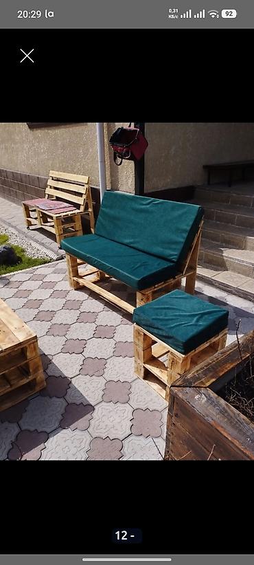sofa: Комплект садовой мебели, Диван, Дерево — 8