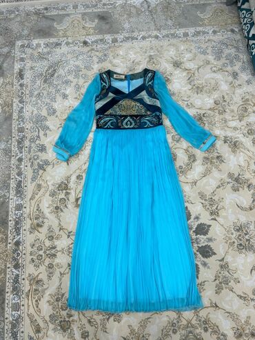 джинсовое платье с длинным рукавом: Вечернее платье, Коктейльное, Длинная модель, С рукавами, 4XL (EU 48)