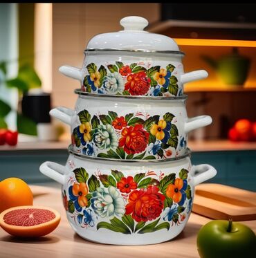 Tava-qazan dəstləri: Qazan, rəng - Ağ — 9