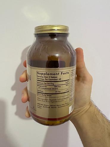 magnezium: Solgar Magnesium Citrate 120 Tablet (Amerika vitamin) - Maqnezyum — 2
