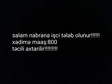 Xadimələr, təmizlikçilər: Xadimə tələb olunur, Aylıq ödəniş, 30-45 yaş, 3-5 illik təcrübə