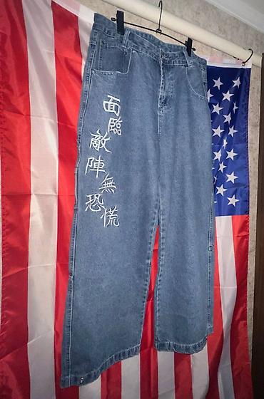 bootcut jeans: Джинсы из плотного синего денима с вышивкой - Свободный прямой крой — 3