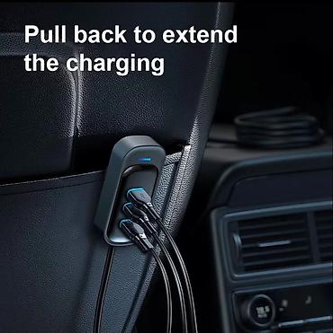 cps naviqator: Avtomobil üçün 12–24V 66W USB şarj cihazı – Type-C + 2 USB port və — 4