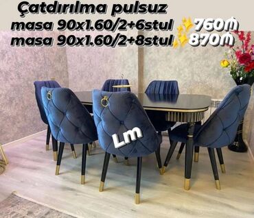 metbex dolab: Qonaq otağı üçün, Yeni, Açılan, Oval masa, 6 stul