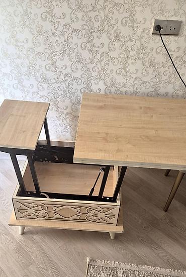 şuşə stol: Dördbucaq masa, Transformer, Təkərsiz, Teksturalı laminat — 3
