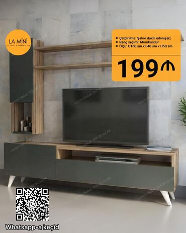 продажа мебели бу: Düz TV altlığı, Polkalı