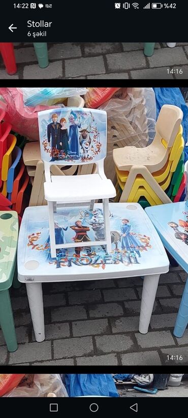 Yemək masaları, oturacaqları: Usaq ucun stol stul usaq ucun kreslo masa usaq ucun qabaq stolu — 4
