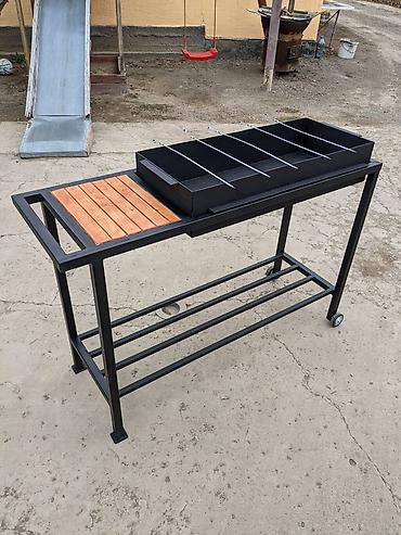 pul qutusu: Metall karkaslı bağ üçün manqal stolu - Material: qalın divarlı metal — 2