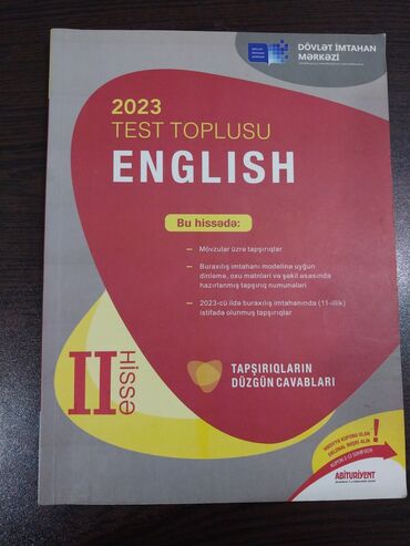 riyaziyyat 2ci hissə pdf 2023: İngilis dili Testlər 11-ci sinif, 2-ci hissə, 2023 il