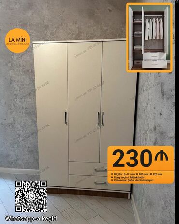 mini şkaf: Açılan, 3 qapılı Düz dolab, Qarderob, paltar dolabı