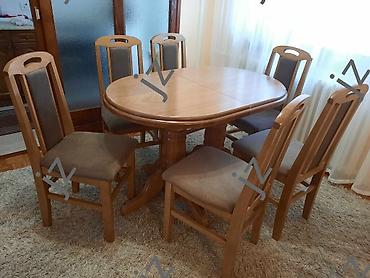 drvene table: Baluster krug dimenzije: 40 (hrast) Cena: 190 e Stolice rupa cena: 31 — 1