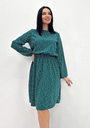 dance: Р 48/58, цена 250сом, распродажа Платье миди в мелкий горошек - — 3