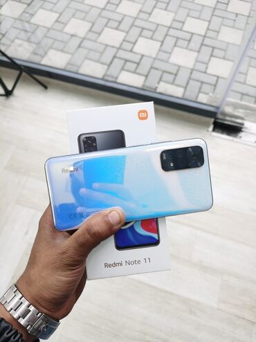 xiaomi telefonlari: Xiaomi Redmi Note 11, 128 GB, rəng - Mavi, 
 Düyməli, Barmaq izi