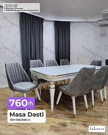 Məhsul: Masa dəsti - Masa ölçüsü: 90×160/200 sm (açılan mexanizmli lalafo.az -da Məhsul: Masa dəsti - Masa ölçüsü: 90×160/200 sm (açılan mexanizmli