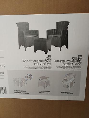 komode nis: Set garnitura – 2 fotelje + stočić (ratan stil) - Materijal — 10