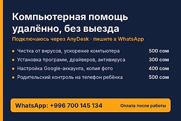 iphone 8x: Компьютерная помощь удалённо — от 300 сом Решу проблему с компьютером — 1