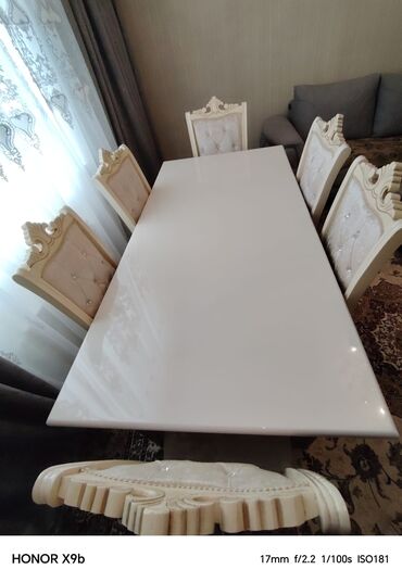 Masa və oturacaq dəstləri: Qonaq otağı üçün, Yeni, Açılan, Kvadrat masa, 6 stul
