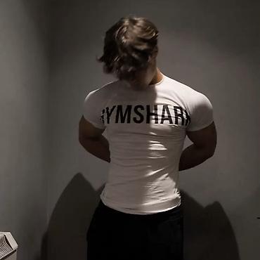 форма милиция: Футболка Gymshark мужская, белая - Тип: спортивная футболка/топ для — 1