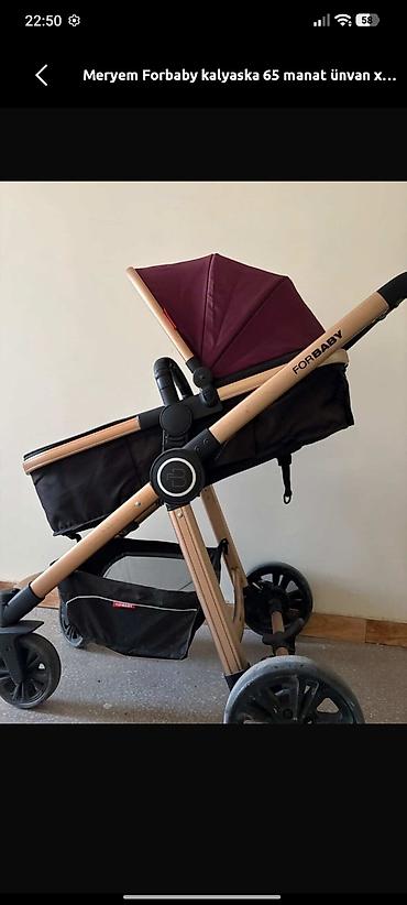 Modullu arabalar: ForBaby brendi uşaq arabası – beşik tipli - Rəng: tünd bənövşəyi — 1