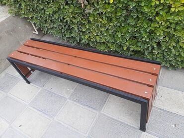 Skameykalar, lavoçkalar: Metall karkaslı skamya - Dizayn: Düz xəttli, arxalıqsız, 4 taxtalı — 9