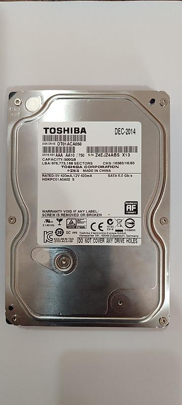toshiba komputer: Toshiba 3.5" daxili sərt disk (HDD)
500 GB- 100 % sağlam — 1