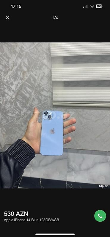IPhone 14, 128 GB, Mavi