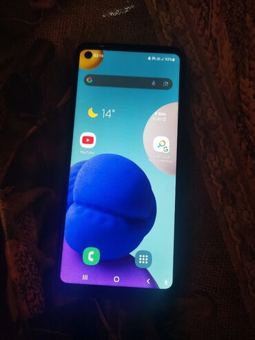Мобильные телефоны: Samsung Galaxy A21S, 32 ГБ, цвет - Синий, Сенсорный, Отпечаток пальца, Две SIM карты
