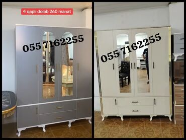 Dolablar: Açılan, 4 qapılı Düz dolab, Qarderob, paltar dolabı, Türkiyə — 5