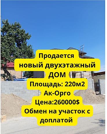 3: 🏡 ПРОДАЁТСЯ НОВЫЙ ДВУХЭТАЖНЫЙ ДОМ 📍 Район: ж/м Ак-Орго, ул. Садыкова ✨ — 1