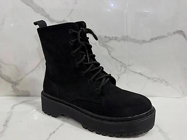 Gležnjače: Ženske zimske čizme – više modela - Topla crna čizma od brušene kože — 33