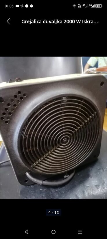 Kaloriferi: Grejalica ISKRA duvaljka. 2000 w dobra ispravna. 
 Mirjevo — 4